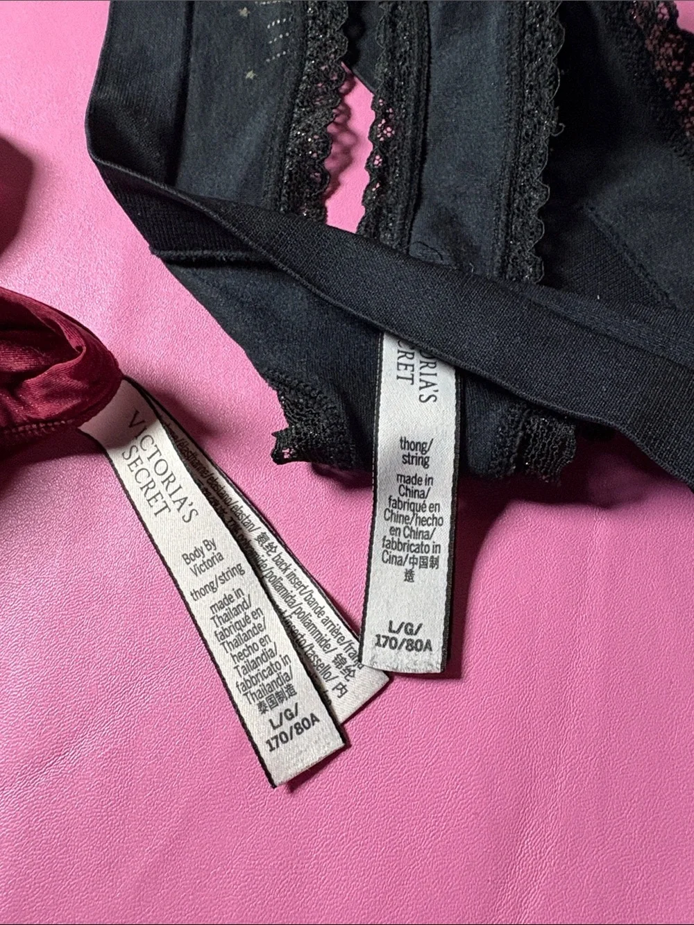 Victoria's Secret Mixed Pack: Black, Gray, Pink & Burgundy Panties